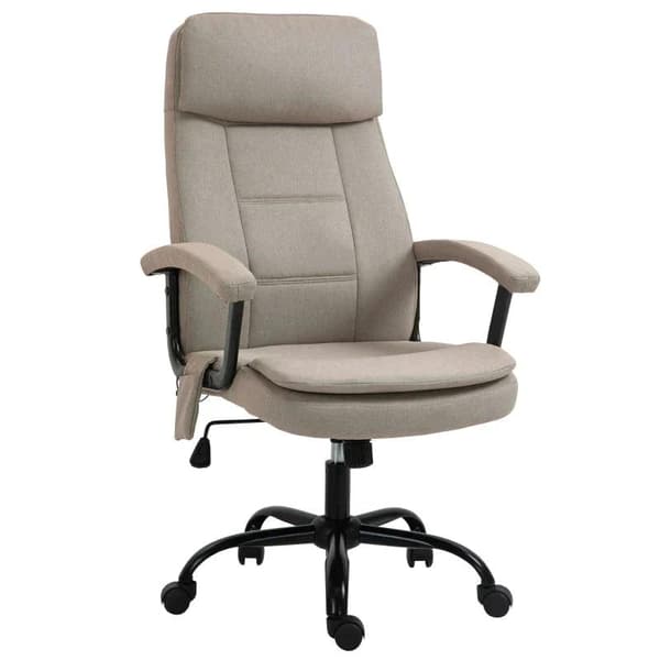 Rootz Kontorstol - Massagestol - Højdejusterbar Executive Chair - Gaming stol med massagefunktion - Ergonomisk drejestol - Lændehvirvelmassage - Beige