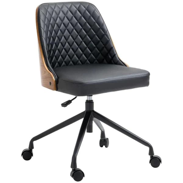 Rootz Kontorstol - Skrivebordsstol - Drejestol - Hjemmekontorstol - Højdejusterbar - Sort - 48,5 x 54,5 x 81-87 cm
