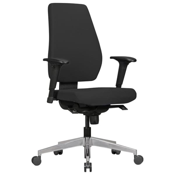 Rootz Chair Pöytätuoli Kangas Musta Executive Chair Modern - Kääntyvä tuoli synkronisella mekanismilla - Työtuoli niskatuella 120kg - Toimistonojatuol