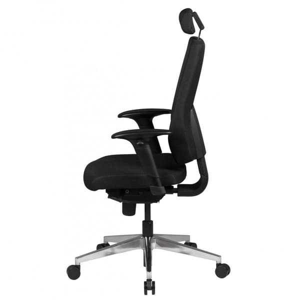 Rootz Chair Pöytätuoli Kangas Musta Executive Chair Modern - Kääntyvä tuoli synkronisella mekanismilla - Työtuoli niskatuella 120kg - Toimistonojatuol
