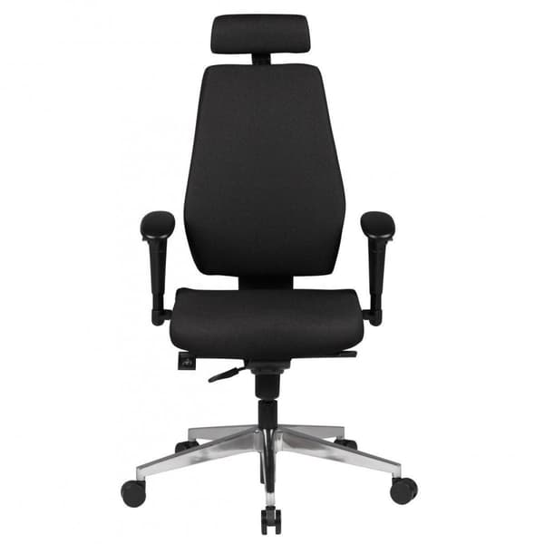 Rootz Chair Pöytätuoli Kangas Musta Executive Chair Modern - Kääntyvä tuoli synkronisella mekanismilla - Työtuoli niskatuella 120kg - Toimistonojatuol