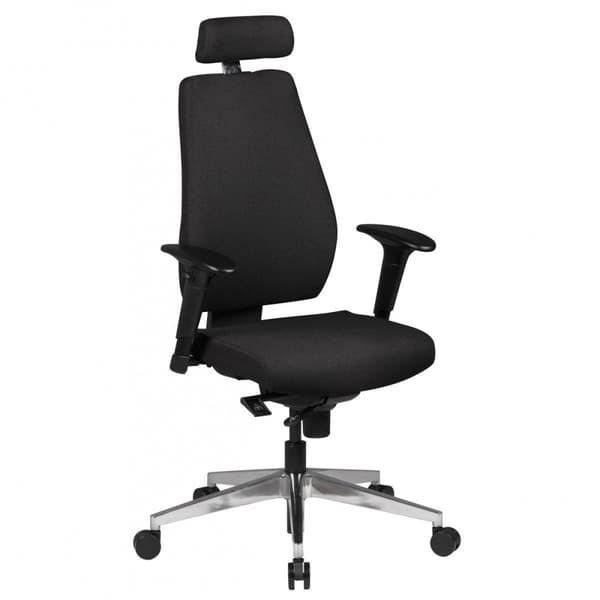 Rootz Chair Skrivebordsstol Stof Sort Executive Chair Modern - Drejestol med synkron mekanisme - Arbejdsstol med nakkestøtte 120kg - Kontorlænestol, h
