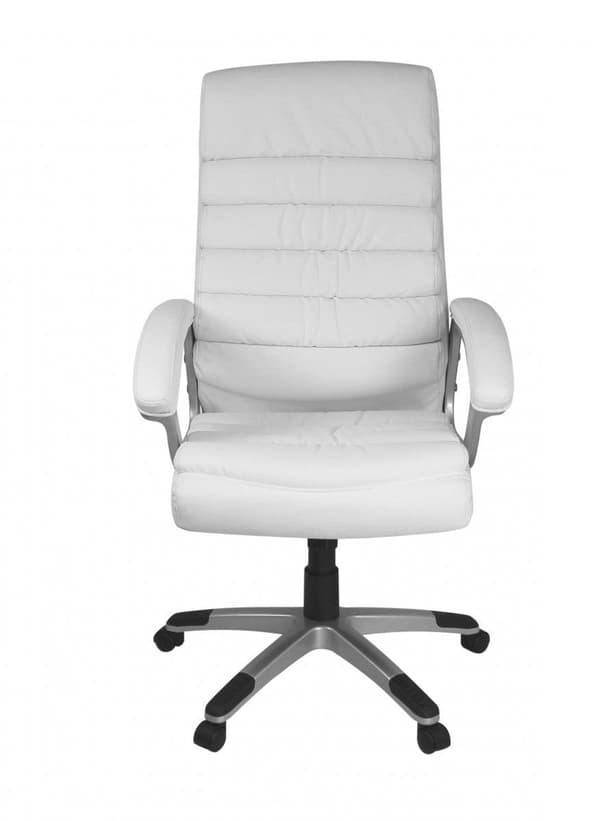 Rootz työtuoli tekonahka valkoinen ergonominen niskatuella - Design Executive Chair Pöytätuoli pyyhkimistoiminnolla - Kääntyvä tuoli korkea selkänoja