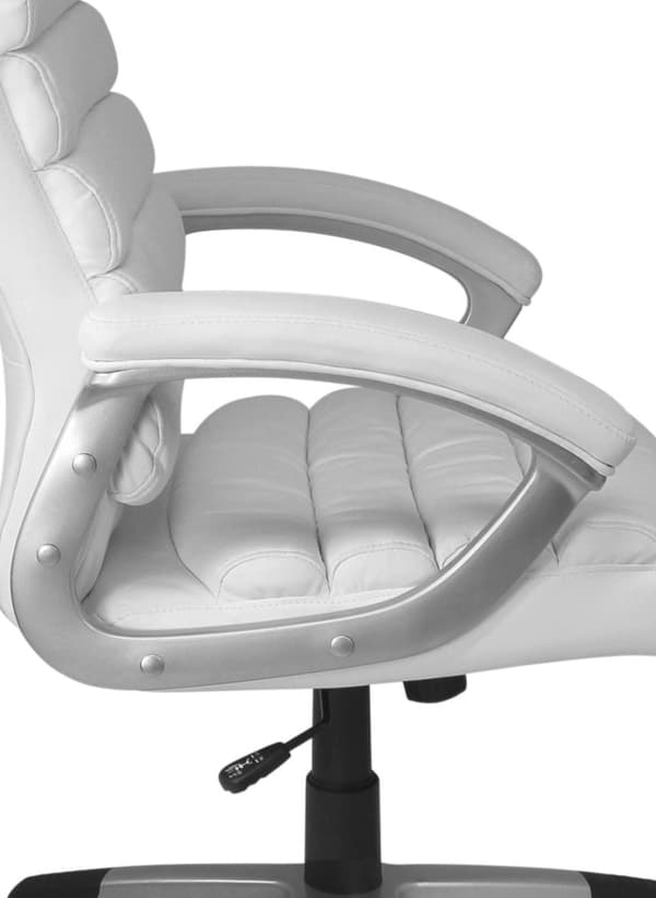 Rootz työtuoli tekonahka valkoinen ergonominen niskatuella - Design Executive Chair Pöytätuoli pyyhkimistoiminnolla - Kääntyvä tuoli korkea selkänoja