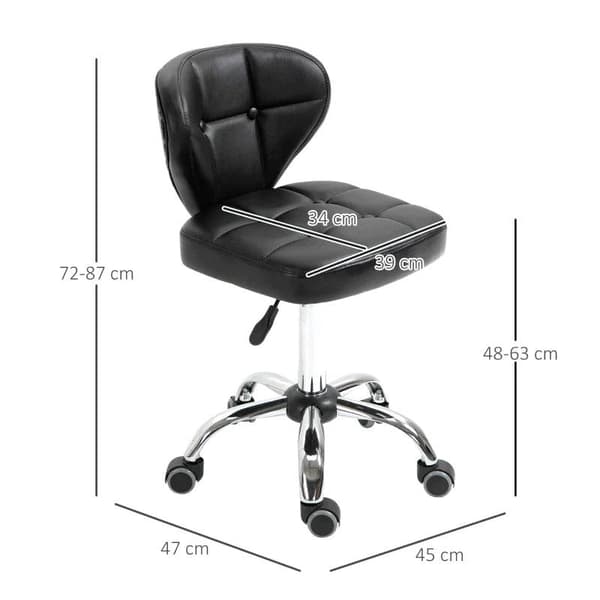 Rootz sæt med 2 arbejdsskamler - Barstole - Saloonskamler - Imiteret læder - Mørkegrå - 45W x 47D x 72-87H cm