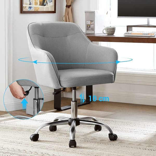 Rootz-työtuoli - Ergonominen työtuoli - Johdon työtuoli - Kääntyvä työtuoli - Säädettävä työtuoli - Nojatuoli toimistoon - Pellavapinta - Vaaleanharma