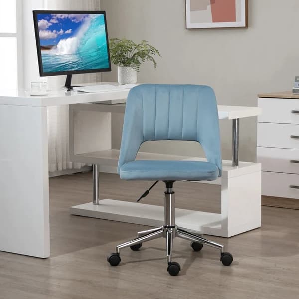 Rootz Kontorstol - Drejestol - Skrivebordsstol - Ergonomisk kontorstol - Arbejdsstol - Højdejusterbar - 360° drejelig - Blå - 49 x 54 x 79-91 cm