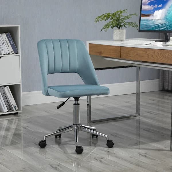 Rootz Kontorstol - Drejestol - Skrivebordsstol - Ergonomisk kontorstol - Arbejdsstol - Højdejusterbar - 360° drejelig - Blå - 49 x 54 x 79-91 cm