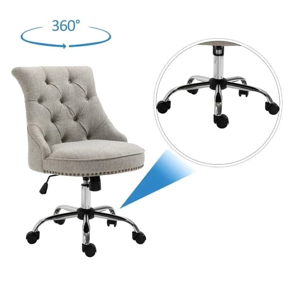 Rootz Swivel Chair - Office Chair - Work Chair - Desk Chair - Chair- 360° Rotatable - 150 Kg Load Capacity - Height Adjustable - Light Gray -  54 x 65