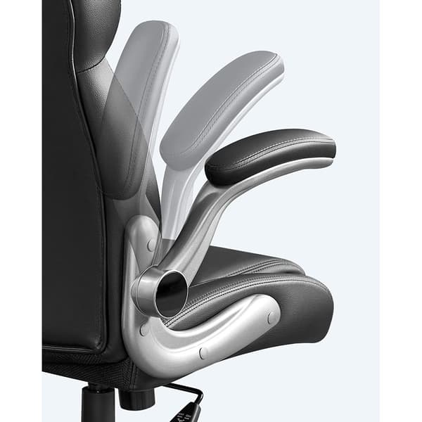 Rootz kontorsstol - Kontorsstol med fällbara armstöd - Ergonomisk kontorsstol - Justerbar snurrstol - Modern skrivbordsstol - Armstöd Kontorsstol - Pl