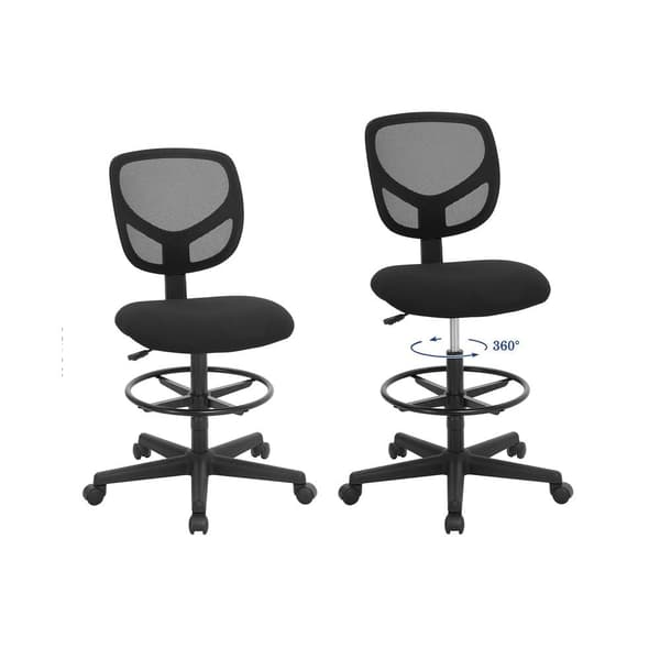 Rootz Kontorsstol - Enkel Kontorsstol Med Mesh - Ergonomisk Kontorsstol - Arbetsstol - Rullande Kontorsstol - Konferensrumsstol - Svart