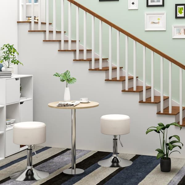 Rootz Designer Hocker - Jakkara - Istuintuoli - Kääntyvä istuin - Säädettävä tuoli - Moderni jakkara - Pyörivä istuin - Valkoinen - 15,7x15,7x10,2 tuu