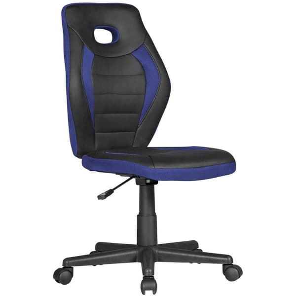 Rootz lasten työtuoli musta - sininen 6-vuotiaille lapsille selkänojalla - Lasten kääntötuoli ergonominen lasten työtuoli - Nuorten tuolin korkeussääd