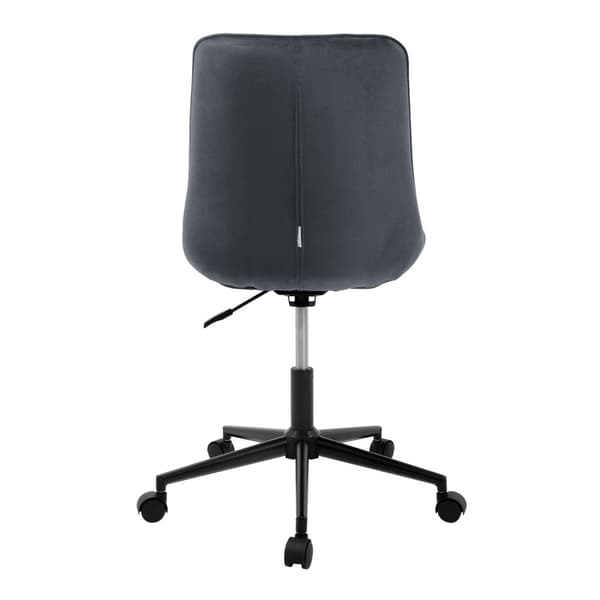 Kontorstol på hjul grå med fløjlsbetræk og metalstel ML-design