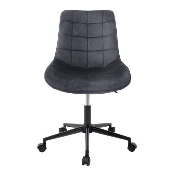 Kontorstol på hjul grå med fløjlsbetræk og metalstel ML-design