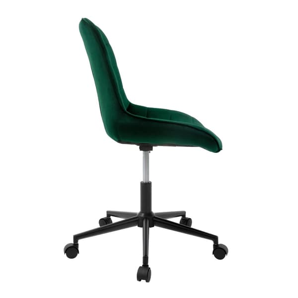 Toimistotuoli pyörillä vihreä samettipäällysteinen ja metallirunkoinen ML design