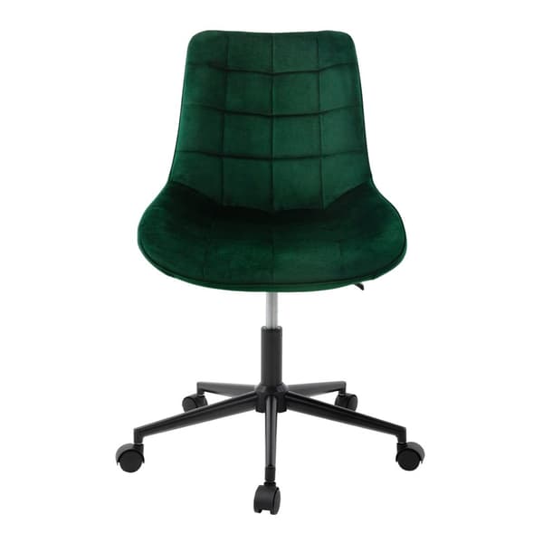 Toimistotuoli pyörillä vihreä samettipäällysteinen ja metallirunkoinen ML design