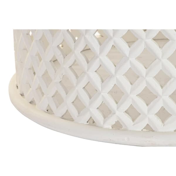 Soffbord DKD Home Decor Vit Naturell Aluminium Mangoträ 81 x 81 x 45 cm