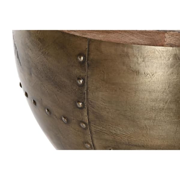 Soffbord DKD Home Decor Glamour Brun Gyllene Metall Mangoträ 68 x 68 x 44 cm