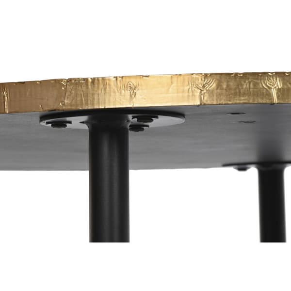 Soffbord DKD Home Decor Glamour Svart Gyllene Trä Metall 85 x 85 x 45 cm