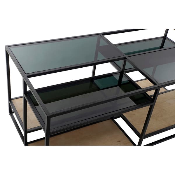 Soffbord DKD Home Decor 8424001787234 Svart Multicolour Naturell Trä Metall Speglar 120 x 60 x 50 cm