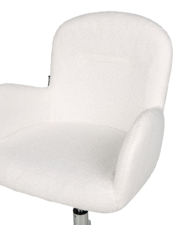 Työtuoli valkoinen buklee verhoilu säädettävä korkeus elegantti moderni tyyli