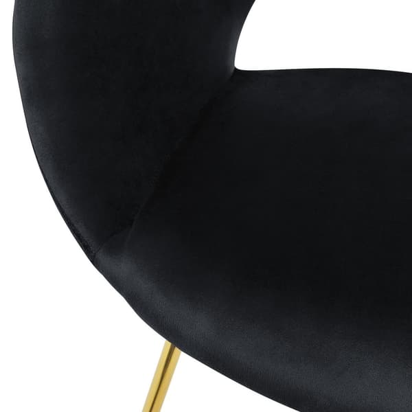 Ruokailutuoli pyöreällä selkänojalla musta sametti kultaisilla metallijaloilla ML design