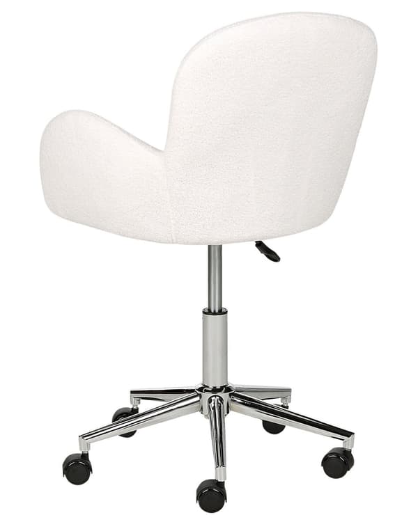 Lænestol med hvid buklee-polstring justerbar højde elegant moderne stil