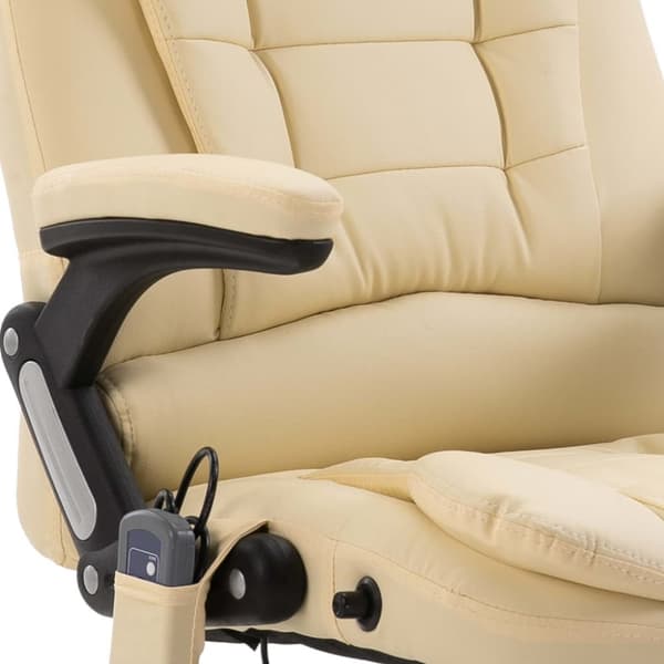 kontorstol med massagefunktion polyester cremefarvet