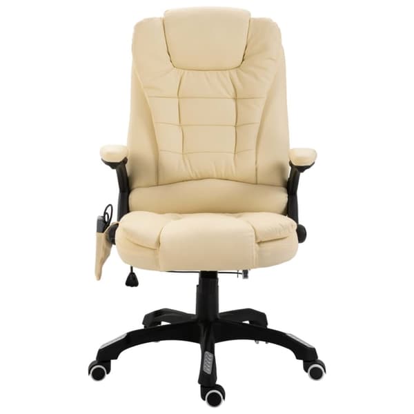 kontorstol med massagefunktion polyester cremefarvet