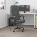 Miniatyrbild 1 av 10: Kontorsstol med massage mörkgrå tyg