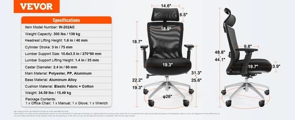 Kontorstol, skydesæde, justerbar lændestøtte, Slide Seat Model