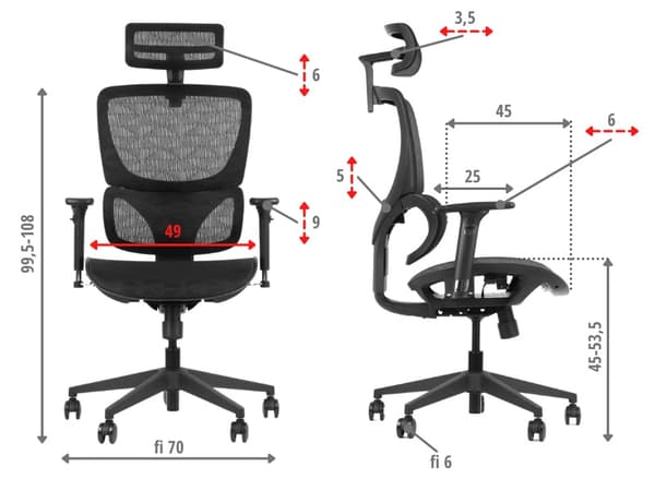 ErgoNew S1 ergonomisk stol med mesh-sæde