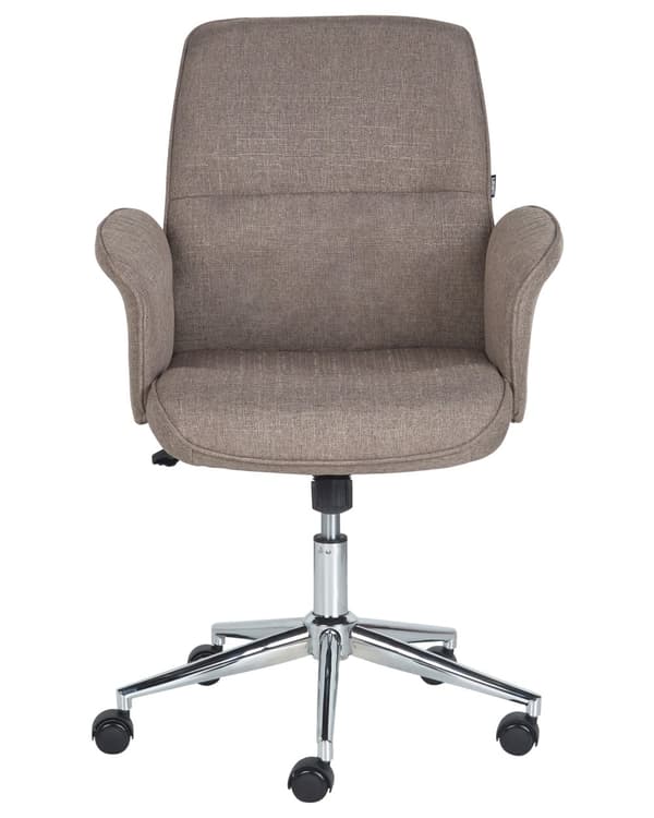 Skrivbordsstol Brun Polyester Snurrbar Kontorsstol på Hjul Med Armstöd Sovrum Med Justerbar Sits och Ryggstöd Gamingstol Kontor Gamingrum