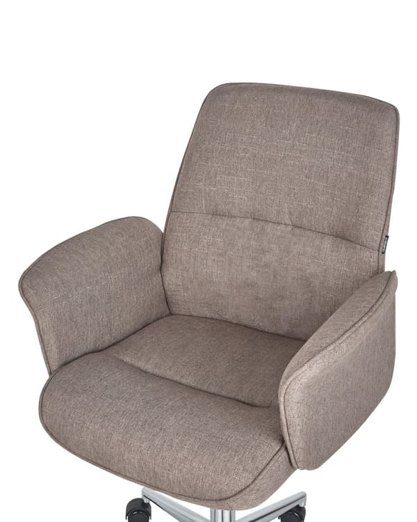 Skrivbordsstol Brun Polyester Snurrbar Kontorsstol på Hjul Med Armstöd Sovrum Med Justerbar Sits och Ryggstöd Gamingstol Kontor Gamingrum