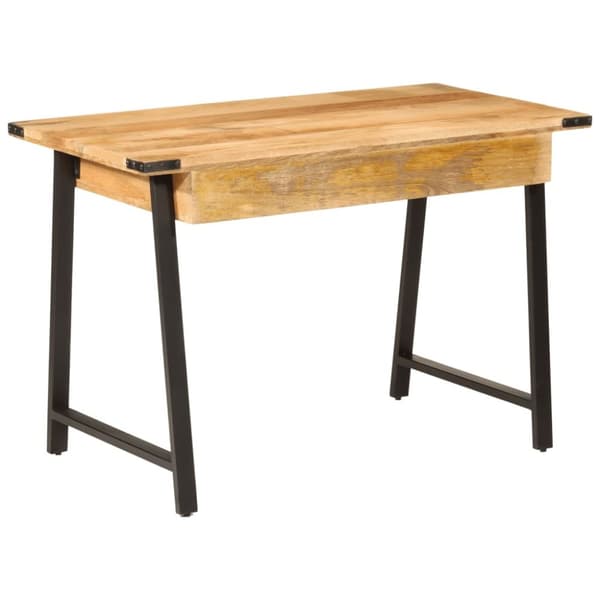 Työpöytä laatikoilla 105x55x70 cm täysi mangopuu ja rauta