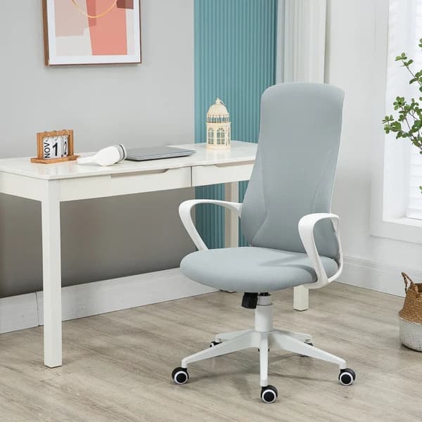 Rootz Kontorstol - Computerstol - Vippelig ryglæn - Roterbar - Højdejusterbar - Lysegrå - 62 x 56 x 110-119,5 cm