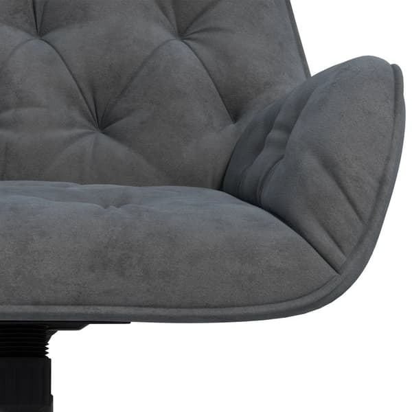 Rootz Kontorstol - Skrivebordsstol - Computerstol - Højdejusterbar - Fløjlsagtig polyester - Velvet Look - Grå - 60W x 61D x 81-91H cm