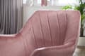 Miniatyrbillede 5 af 8: Rootz drejestol - Skrivebordsstol - Fløjlsbetræk - Polstret armlæn - 360° rotation - Guldbundsramme - 80-97 cm x 55 cm x 55 cm - Pink - 120 kg Kapacit