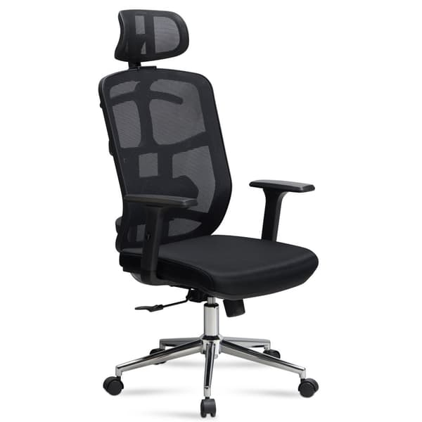 Rootz Moderni kääntyvä tuoli - Työtuoli - Ergonominen tuoli - Verkkopäällinen - Säädettävä ristiseläntuki - 120-130cm x 68cm x 68cm