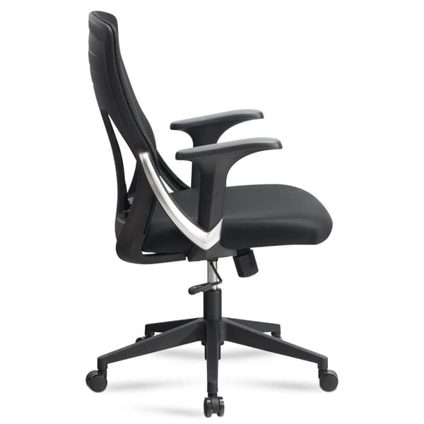 Rootz Moderni kääntyvä tuoli - Työtuoli - Ergonominen tuoli - Musta - Keinumekanismi - Säädettävä istuimen korkeus - Ristiselän tuki - Verkkopäällinen
