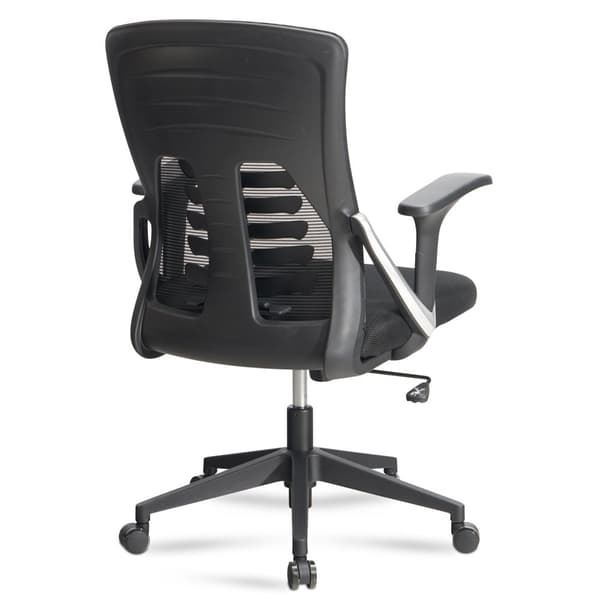 Rootz Moderni kääntyvä tuoli - Työtuoli - Ergonominen tuoli - Musta - Keinumekanismi - Säädettävä istuimen korkeus - Ristiselän tuki - Verkkopäällinen