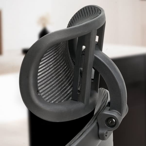 Rootz Modern Drejestol - Kontorstol - Ergonomisk stol - Meshbetræk - 113cm x 65cm x 65cm - Sort - Sølvdekorationer - Gyngemekanisme - Justerbar sædehø