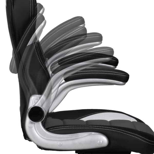 Rootz Ergonomic Office Chair - Drejestol - Executive Chair - Gastrykfjeder - Justerbare armlæn - Anti-Shock funktion - Kunstlæder - 120-126cm x 50-56c