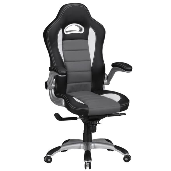 Rootz Ergonomic Office Chair - Drejestol - Executive Chair - Gastrykfjeder - Justerbare armlæn - Anti-Shock funktion - Kunstlæder - 120-126cm x 50-56c