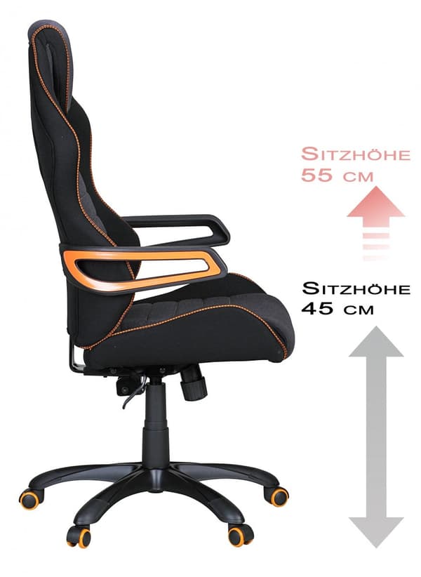 Rootz Ergonomic Racing Kontorstol - Drejestol - Justerbart ryglæn - Åndbart stof - Kontrasterende farve - Racing armlæn - Synkron mekanisme - 120 kg K