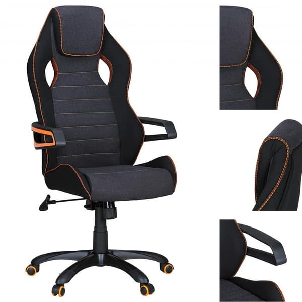 Rootz Ergonomic Racing Kontorstol - Drejestol - Justerbart ryglæn - Åndbart stof - Kontrasterende farve - Racing armlæn - Synkron mekanisme - 120 kg K