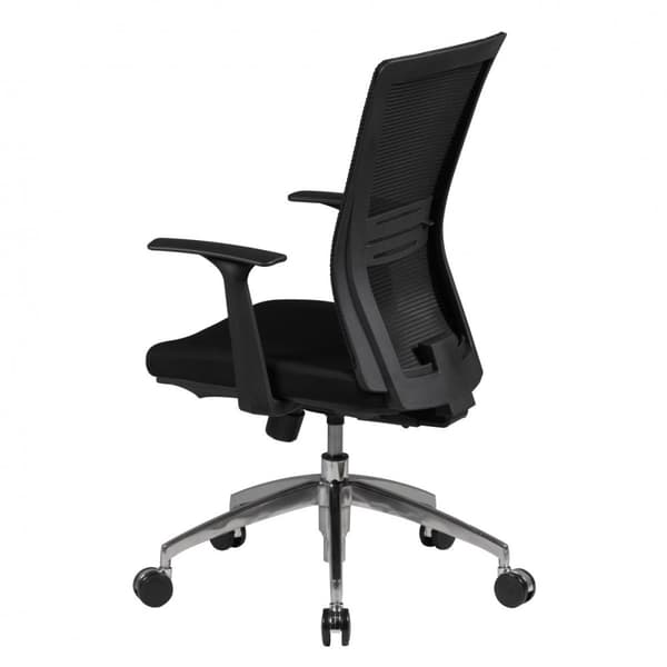 Rootz Ergonomic Office Chair - Mesh ryglæn - Justerbare armlæn - Aluminiumsbund - Sort - Synkron mekanisme - Lændestøtte - Højdejusterbar - Dobbelt be