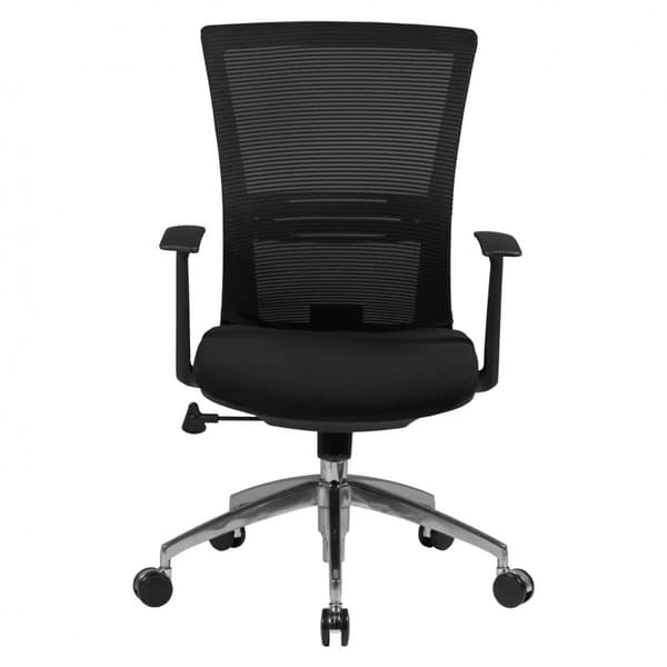 Rootz Ergonomic Office Chair - Mesh ryglæn - Justerbare armlæn - Aluminiumsbund - Sort - Synkron mekanisme - Lændestøtte - Højdejusterbar - Dobbelt be
