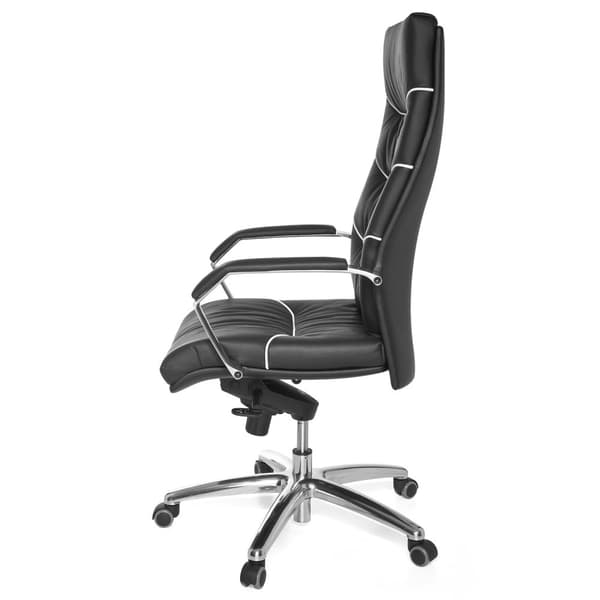 Rootz XXL Executive Chair - Kontorsstol - Ergonomisk stol - Äkta läder - Svankstöd - Kromarmstöd - Multiblock Mekanik - Anti-Shock-funktion - 120 kg L